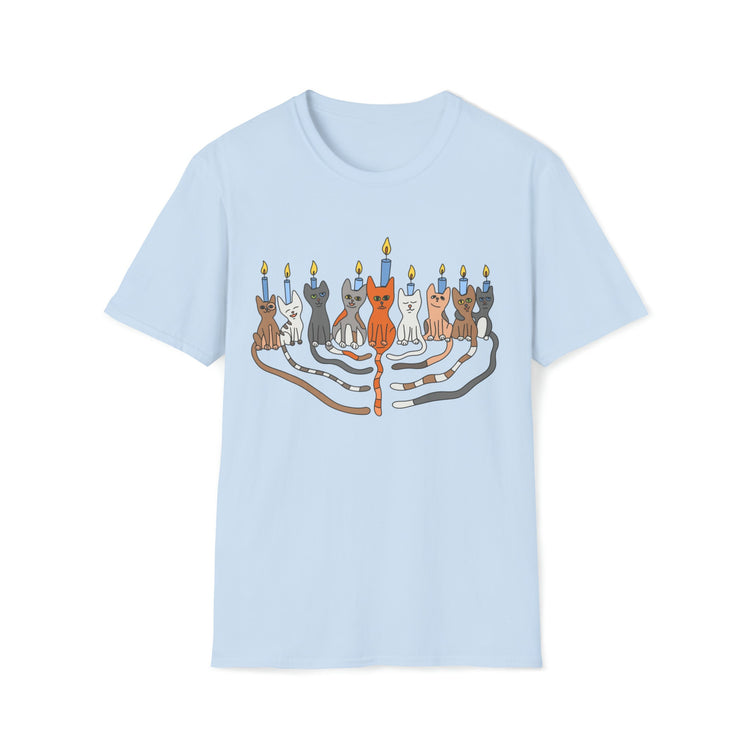 Cat Menorah Hanukkah T-Shirt