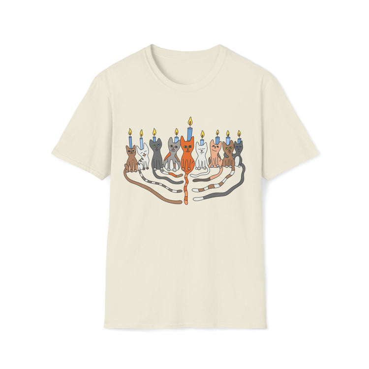 Cat Menorah Hanukkah T-Shirt