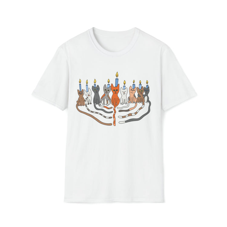 Cat Menorah Hanukkah T-Shirt