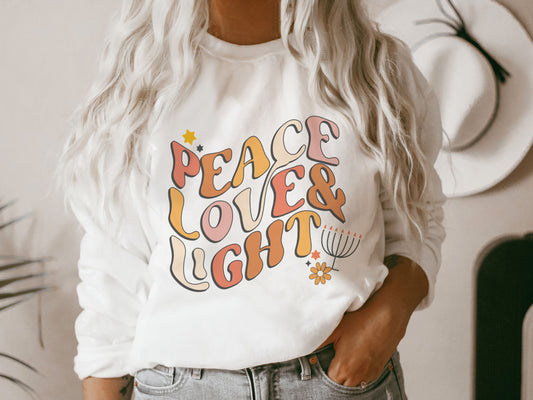 Peace Love Light Hanukkah Sweatshirt