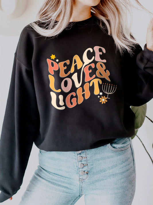 Peace Love Light Hanukkah Sweatshirt