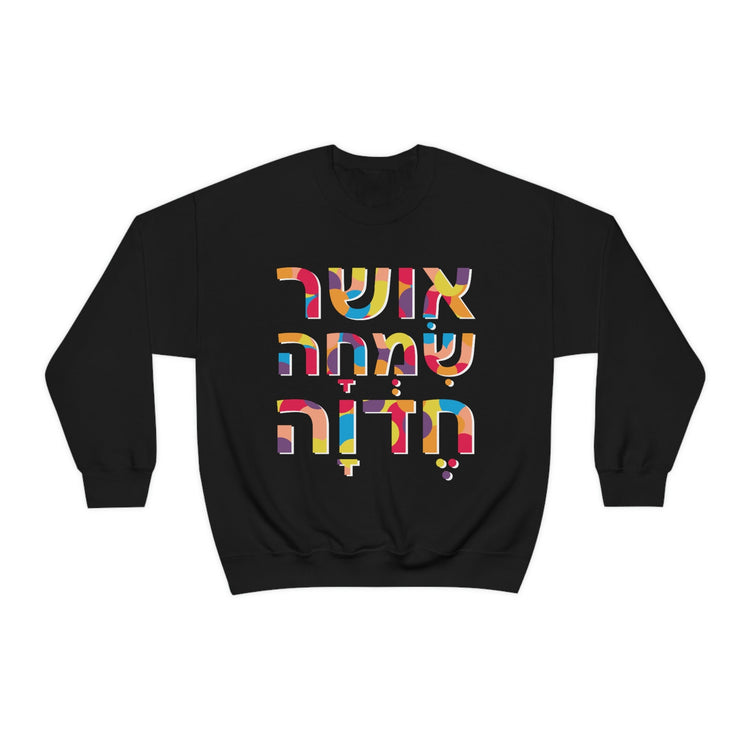 Happiness Joy Delight חדוה שמחה ברוך Sweatshirt