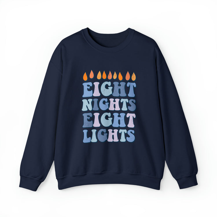 Eight Nights Eight Lights Hanukkah Sweatshirt