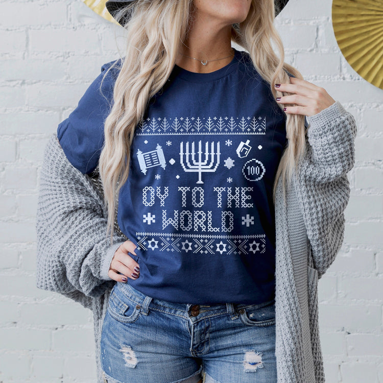 Hanukkah Oy To The World T-Shirt