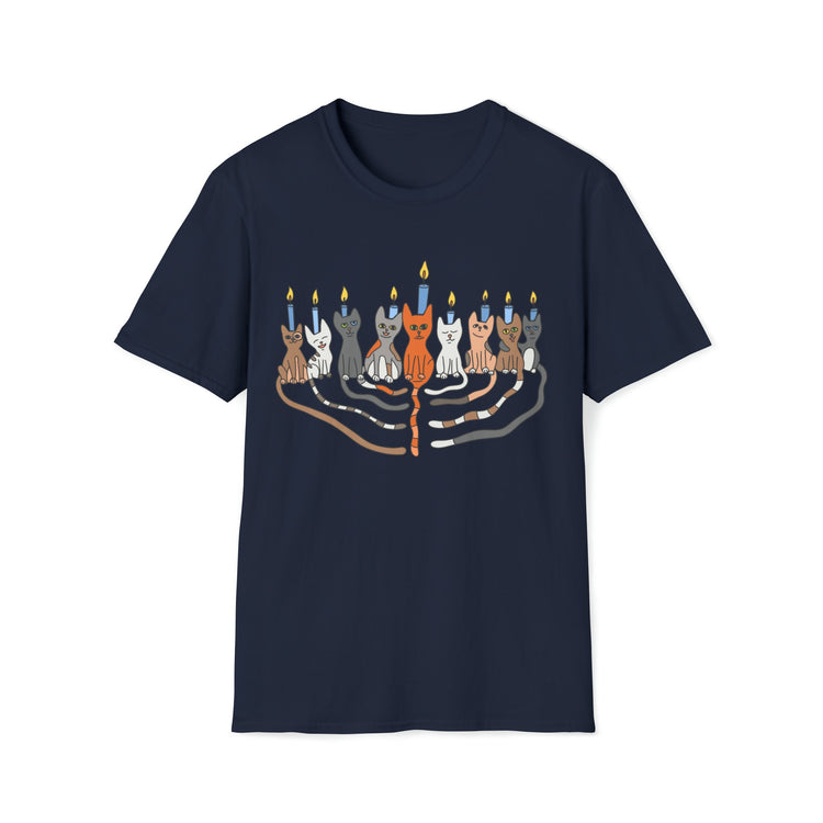 Cat Menorah Hanukkah T-Shirt