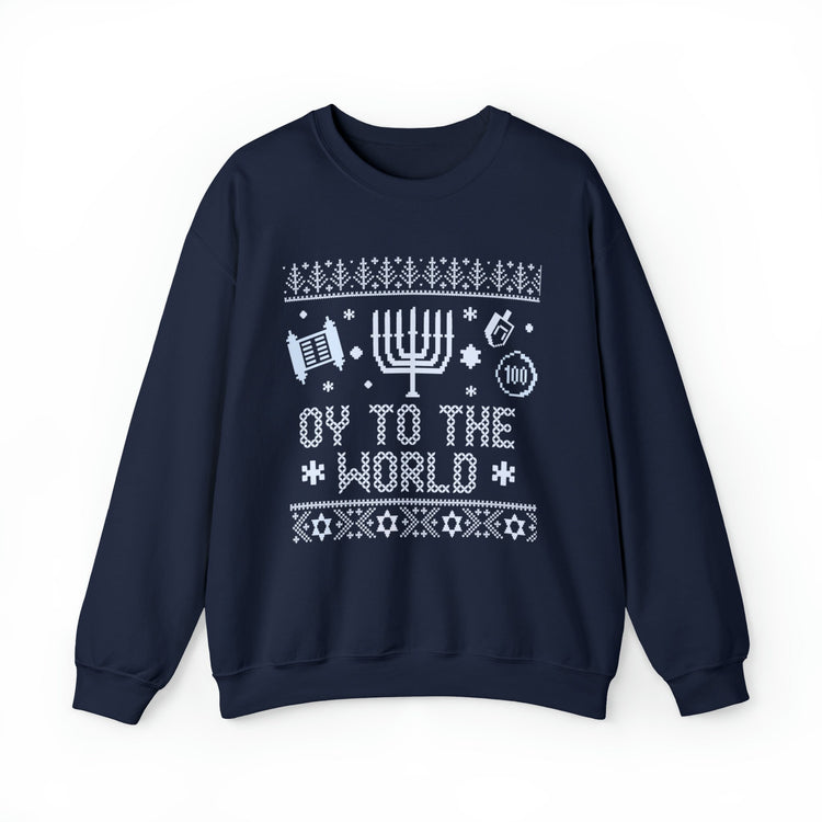 Hanukkah Ugly Sweatshirt Oy To The World