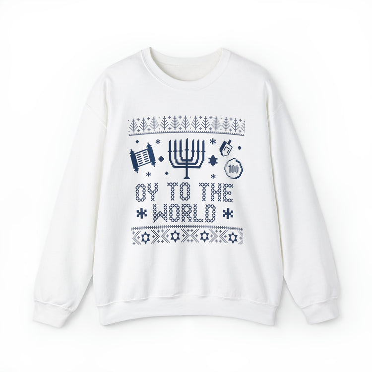 Hanukkah Ugly Sweatshirt Oy To The World