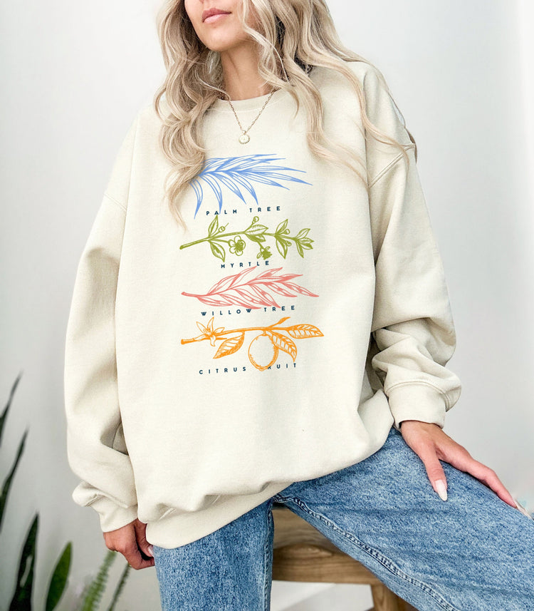 Sukkot Palm Willow Myrtle Tree Citrus Sweatshirt