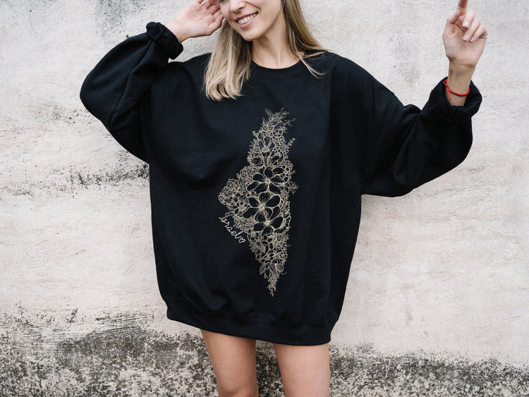 Israel Floral Map Sweatshirt