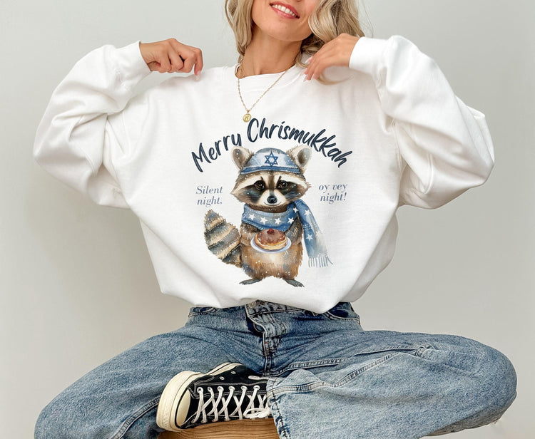 Merry Chrismukkah Racoon Sweatshirt