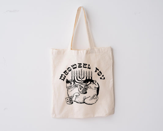 Meowzel Tov Hanukkah Tote Bag