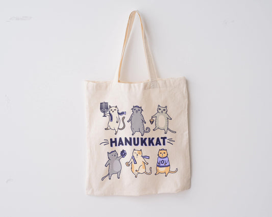 Funny Cat Hanukkah Tote Bag